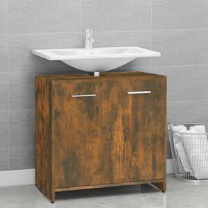 Bathroom Cabinet Smoked Oak 60x33x60 cm Engineered Wood