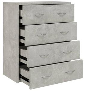 Sideboard with 4 Drawers 60x30.5x71 cm Concrete Grey