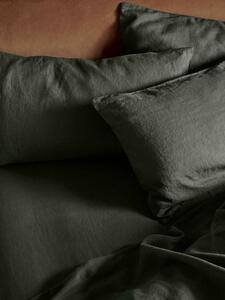 Fern Green Linen Blend Fitted Sheet | Super King | Piglet in Bed