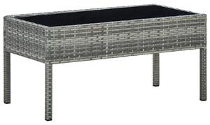Macy Rattan Garden Coffee Table Large In Grey With Glass Top