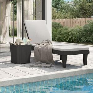Fernando Polypropylene Sun Lounger In Black
