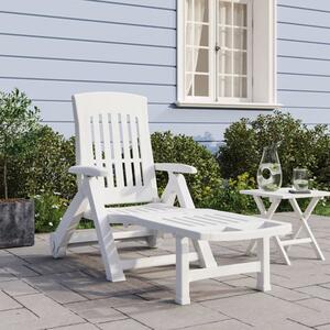 Elias Polypropylene Folding Sun Lounger In White