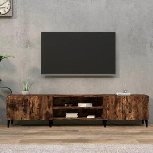 Ethan Wooden TV Stand With 4 Doors In Smoked Oak