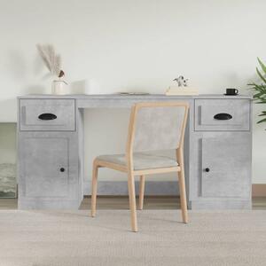 Oliver Computer Desk With 2 Doors 2 Drawers In Concrete Effect