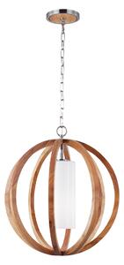 FE/ALLIER/P/S LW Allier Light Wood And Brushed Steel Small Pendant