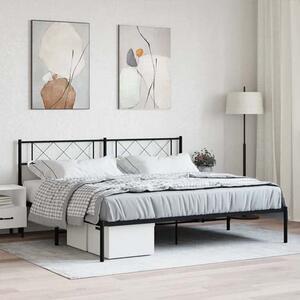 Helotes Metal Super King Size Bed With Headboard In Black