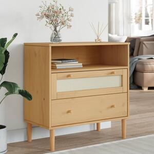 Fenland Wooden Storage Cabinet With 2 Drawers In Brown