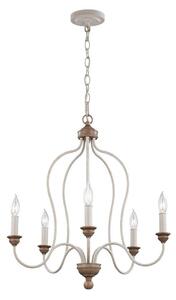 FE/HARTSVILLE5 Hartsville 5 Light Chandelier Ceiling Light In Chalk Washed/Beachwood