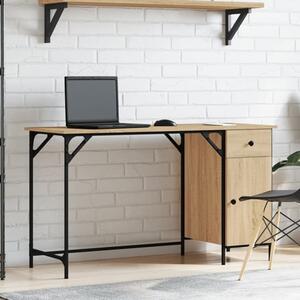 Crewe Wooden Laptop Desk With 1 Door In Sonoma Oak