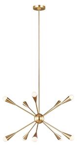 FE-JAX10-BB Jax 10 Light Chandelier In Burnished Brass