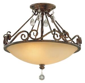 Elstead FE-CHATEAU-SF Chateau 2 Light Semi-Flush Ceiling Light In Mocha Bronze Finish