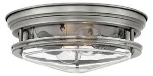 Quintiesse QN-HADRIAN-FS-AN-CLEAR Hadrian 2 Light Flush Ceiling Light In Antique Nickel Finish IP44
