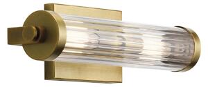 Quintiesse QN-AZORES2-NBR Azores 2 Light Wall Light In Natural Brass Finish With Fluted Glass Shade IP44