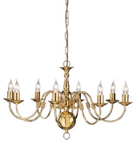 Franklite Delft 8 Light Flemish Ceiling Chandelier In Polished Brass Finish PE7918