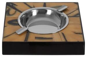 Riva Wooden Steel Ashtray In Brown