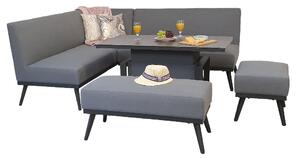 Knoxville Garden Sofa Dining Set With Gas Lift Table In Grey