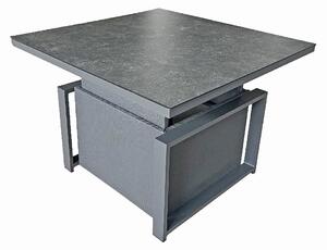 Mchenry Garden Ceramic Glass Top Lift Up Dining Table In Grey