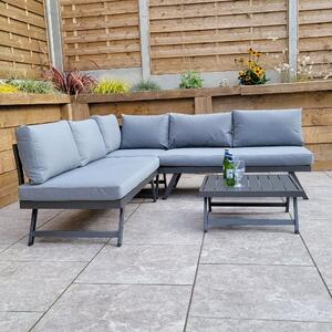 Knoxville Garden Sofa Seating Set With Aluminium Frame In Grey