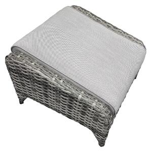 Savvy Rattan Outdoor Ottoman With Cushion In Grey