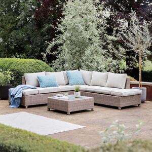 Marfa Rattan Garden Sofa Set With Coffee Table In Sand