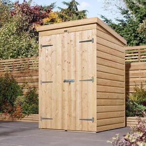 Schijndel Wooden Garden Pent Shed With 2 Doors In Natural