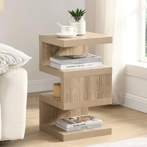 Trio Wooden 2 Tier Side Table In Sanremo Oak