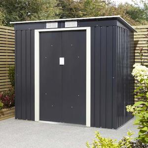 Thorpe Metal Garden Pent Shed Foundation Kit In Dark Grey 6x4