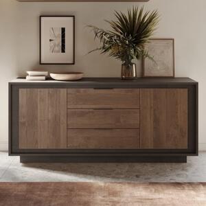 Skokie Wooden Sideboard 2 Doors 3 Drawers In Lava And Mercure