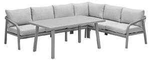 Marietta Aluminium Corner Garden Lounge Dining Set In Taupe