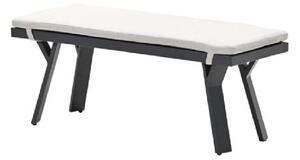Sedalia Aluminium Garden Seating Bench With Cushion In Dark Grey