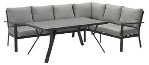 Sedalia Aluminium Right Hand Garden Corner Lounge Set In Dark Grey