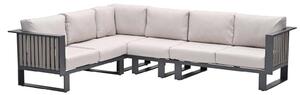 Belgrade Aluminium Corner Garden Lounge Sofa In Desert Sand