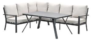 Sedalia Aluminium Left Hand Garden Corner Lounge Set In Sand