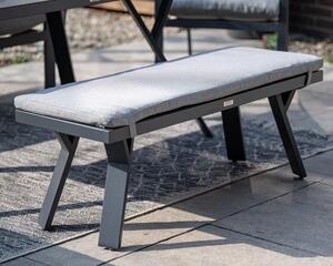 Sedalia Aluminium Garden Seating Bench With Cushion In Light Grey