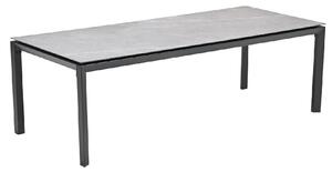 Draper Large Stone Rectangular Garden Dining Table In Grey