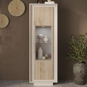 Skokie Wooden Display Cabinet In Cashmere And Cadiz With LED