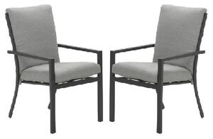 Sedalia Light Grey Aluminium Dining Chairs With Cushion In Pair