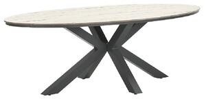 Ezra Small Wooden Oval Garden Dining Table In Light Brown