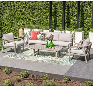 Marietta Aluminium Garden Lounge Set With Coffee Table In Taupe