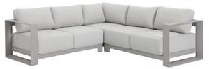 Leonidas Aluminium Garden Corner Sofa With Cushion In Taupe