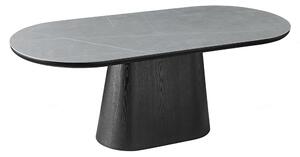 Bilbao Sintered Stone Oval Dining Table In Grey And Black