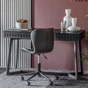 Bahia Wooden Laptop Desk With 2 Drawers In Black