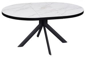 Denton Ceramic Marble Extending Dining Table In White