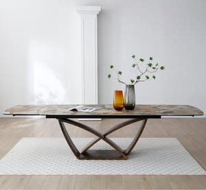 Lewiston Ceramic Marble Extending Dining Table In Matt Ivory