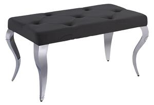 Lloyd Velvet Dining Bench With Steel Legs In Black