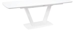 Logan Small Glass Extending Dining Table In White