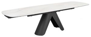 Opelousas Ceramic Marble Extending Dining Table In Matt White