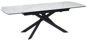 Costa Ceramic Marble Extending Dining Table In White