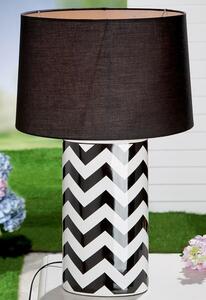 Allston Ceramics Zig Zag Table Lamp In Black And White