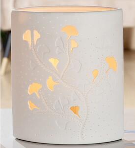 Allegan Porcelain Ginkgo Design Table Lamp In White
